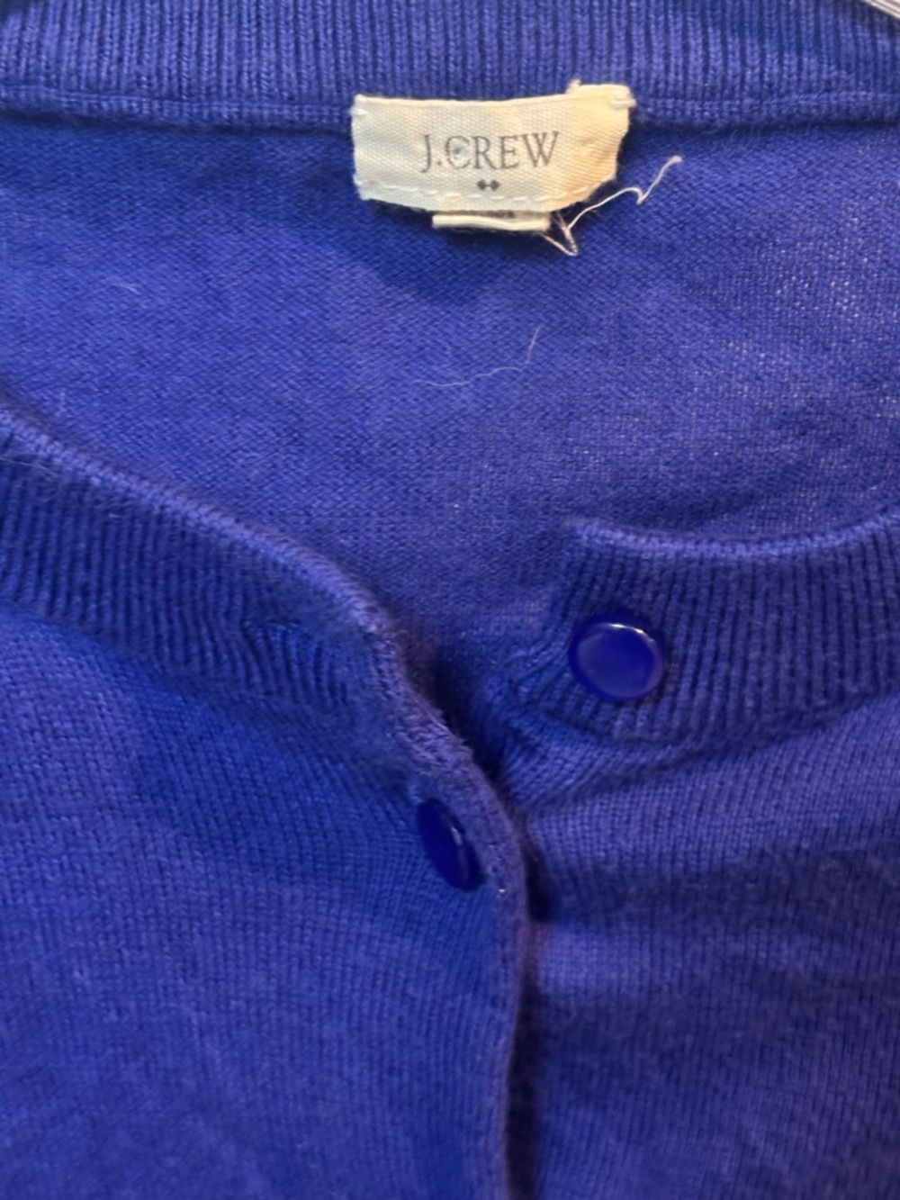 J CrewClassic Royal Blue Button-Front Cardigan - Picture 9 of 10